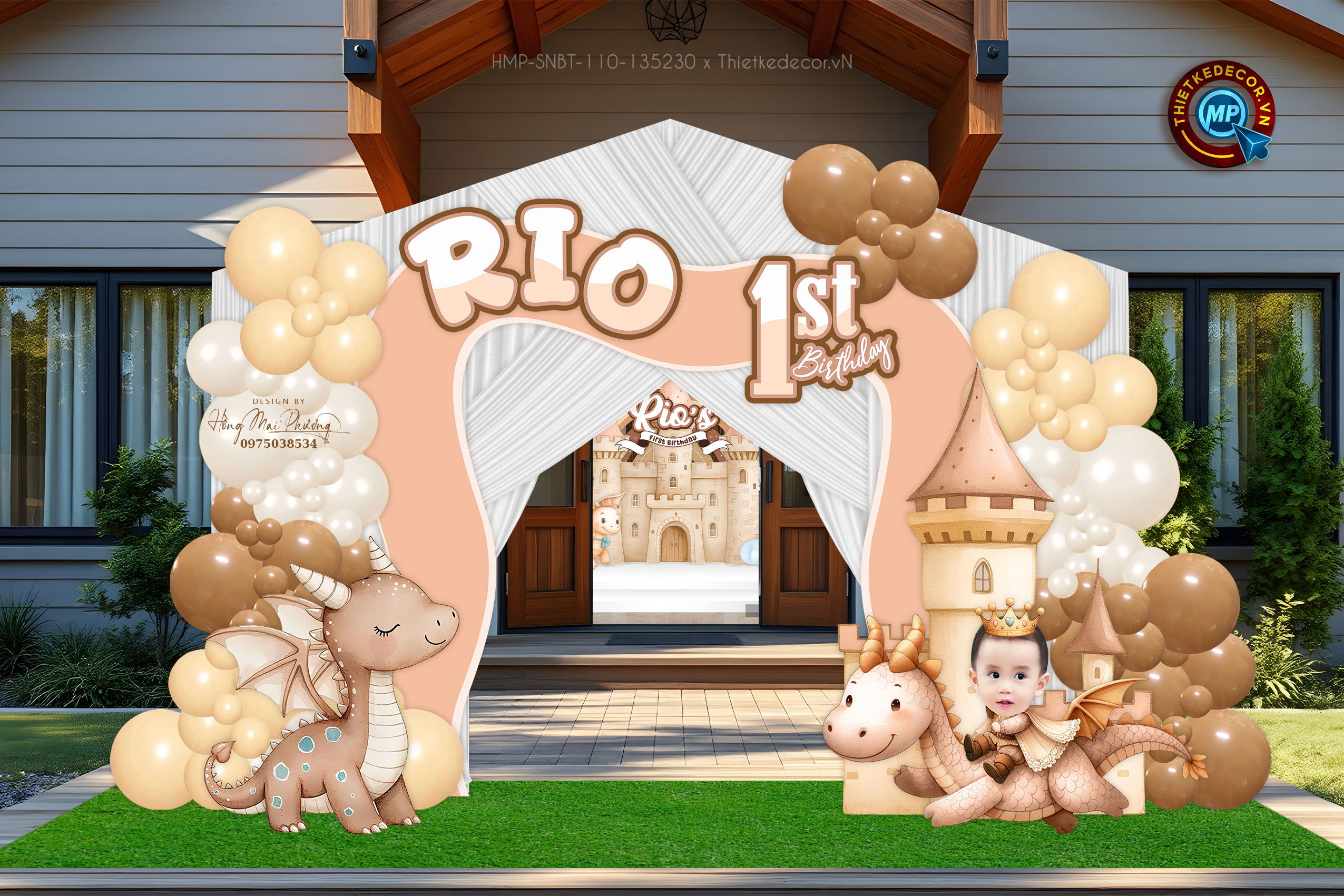 File thiết kế trang trí decor sinh nhật- thôi nôi bé trai đáng yêu cute